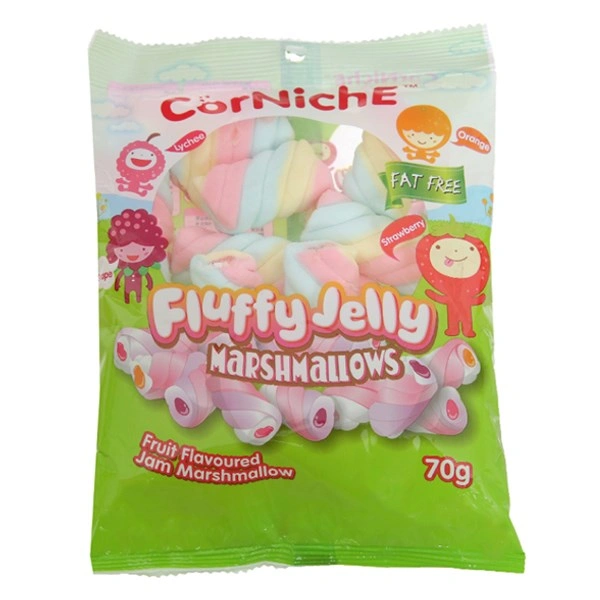 Kẹo xốp marshmallow Corniche Fluffy Jelly hương trái cây gói 70g (từ 3 tuổi) 1