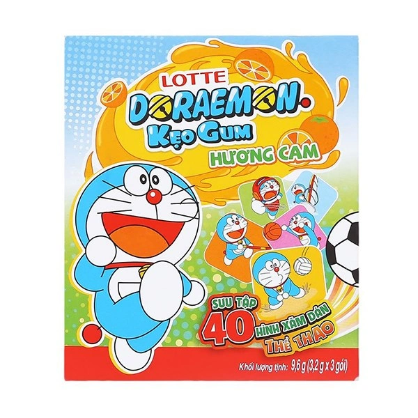 Kẹo singum Lotte Doraemon hương cam hộp 9.6g (từ 4 tuổi) 1