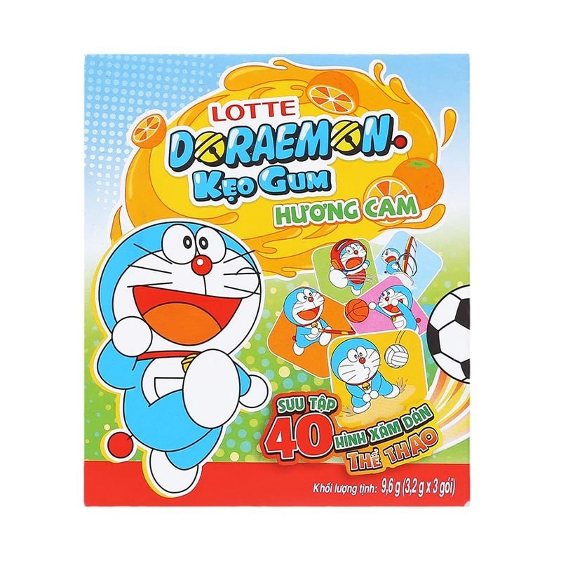 Kẹo singum Lotte Doraemon hương cam hộp 9.6g (từ 4 tuổi) 2