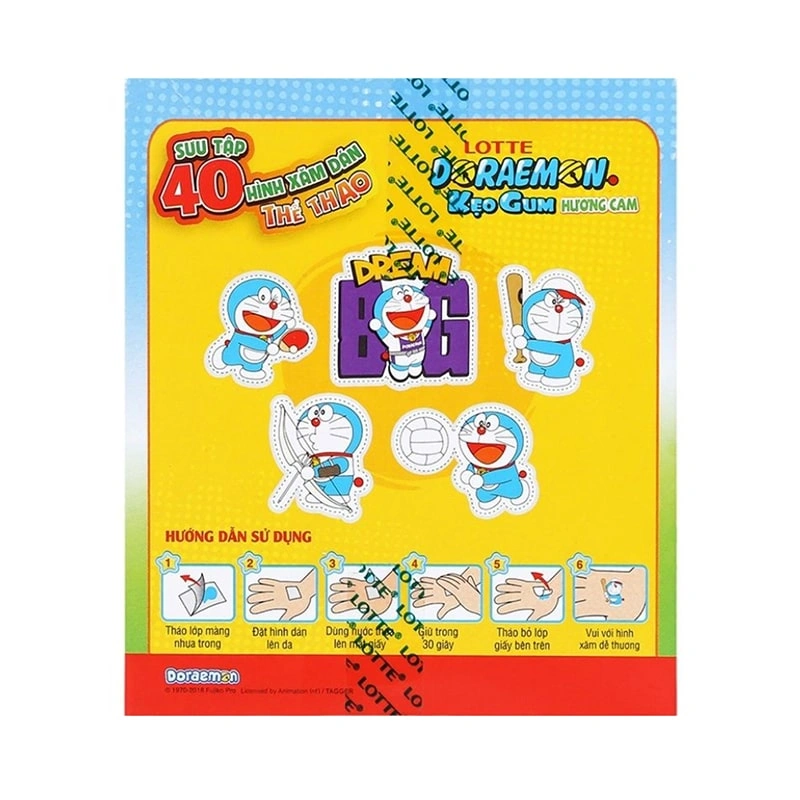 Kẹo singum Lotte Doraemon hương cam hộp 9.6g (từ 4 tuổi) 3