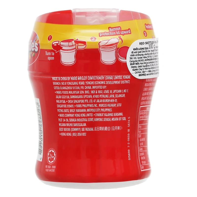 Kẹo cứng Skittles Original hương trái cây hũ 100g (từ 3 tuổi) 2