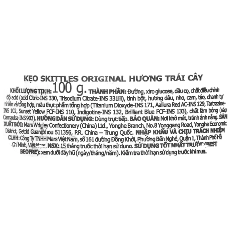 Kẹo cứng Skittles Original hương trái cây hũ 100g (từ 3 tuổi) 3
