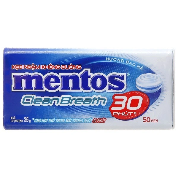 Kẹo ngậm Mentos Clean Breath hương bạc hà, chanh hộp 35g (từ 3 tuổi) 6