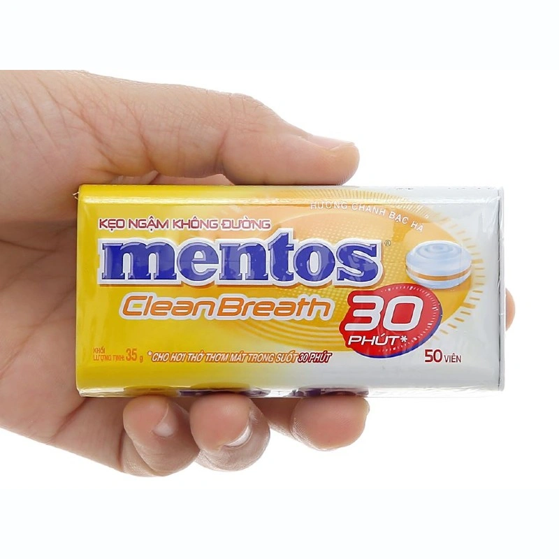 Kẹo ngậm Mentos Clean Breath hương bạc hà, chanh hộp 35g (từ 3 tuổi) 3