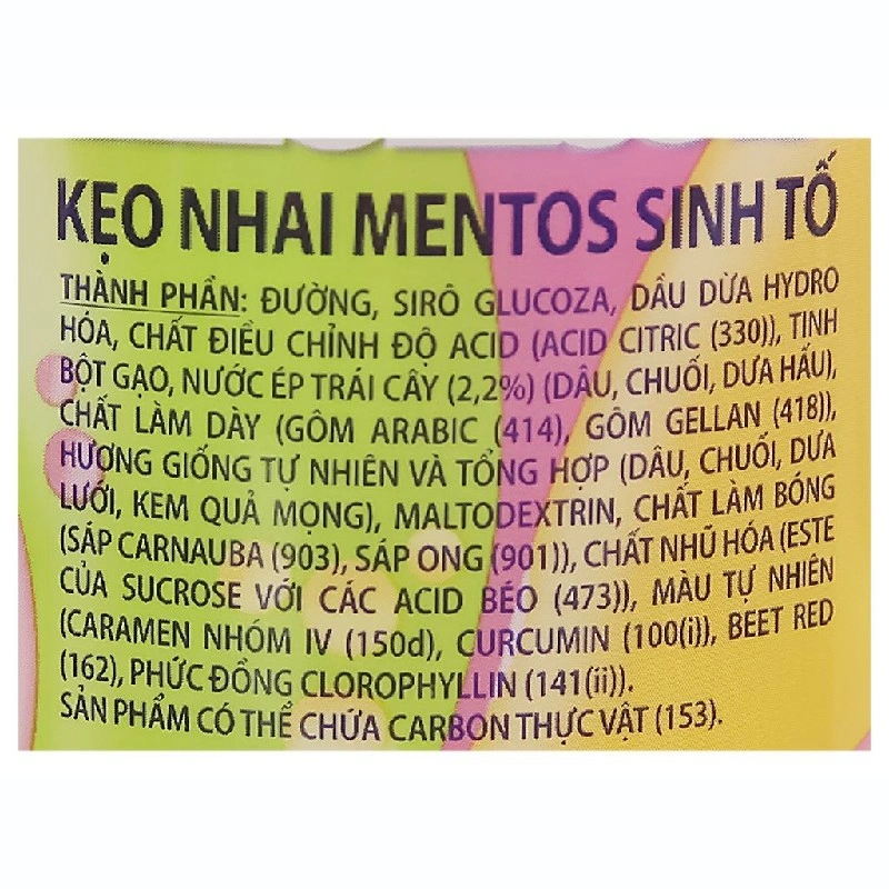 Kẹo mềm Mentos hương chuối, dâu, dưa lưới hộp 90g (từ 3 tuổi) 5