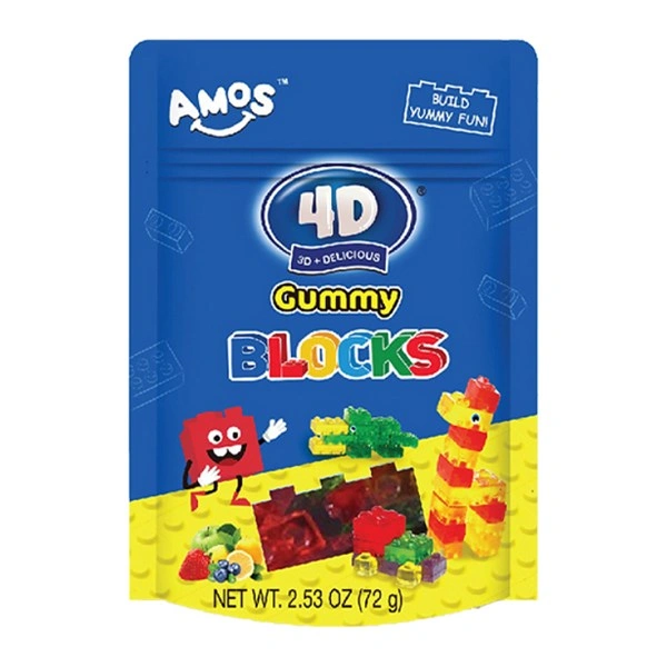 Kẹo dẻo Amos Blocks 4D hương trái cây gói 72g (từ 3 tuổi) 1