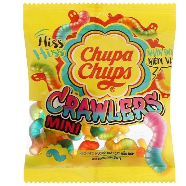 Kẹo dẻo Chupa Chups Mini Crawlers hương trái cây gói 56g (từ 3 tuổi) 1