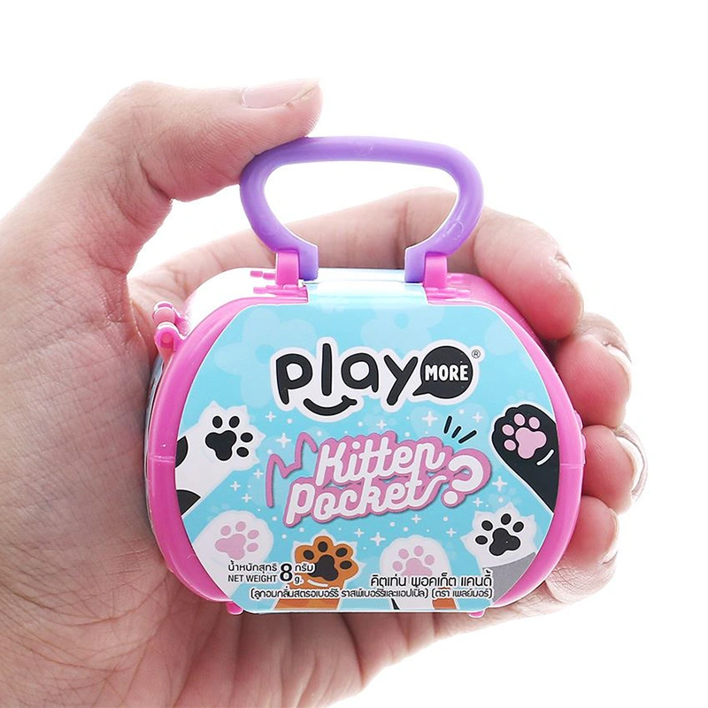 Kẹo đồ chơi lồng mèo PlayMore hương táo, dâu và phúc bồn tử hộp 8g (từ 3 tuổi) 6