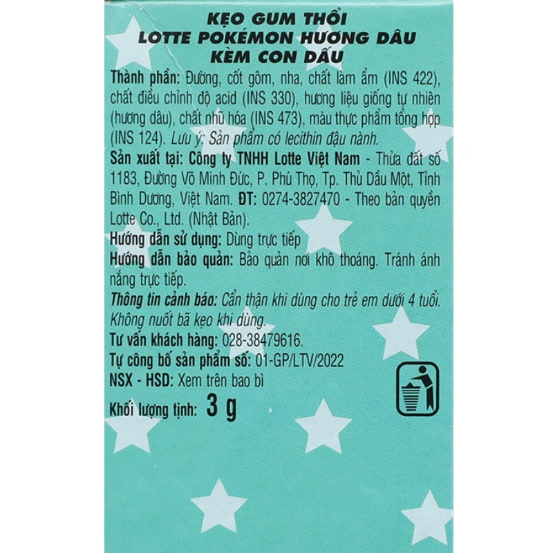 Kẹo đồ chơi Lotte Pokémon hương dâu hộp 3g (từ 3 tuổi) - Màu ngẫu nhiên 11