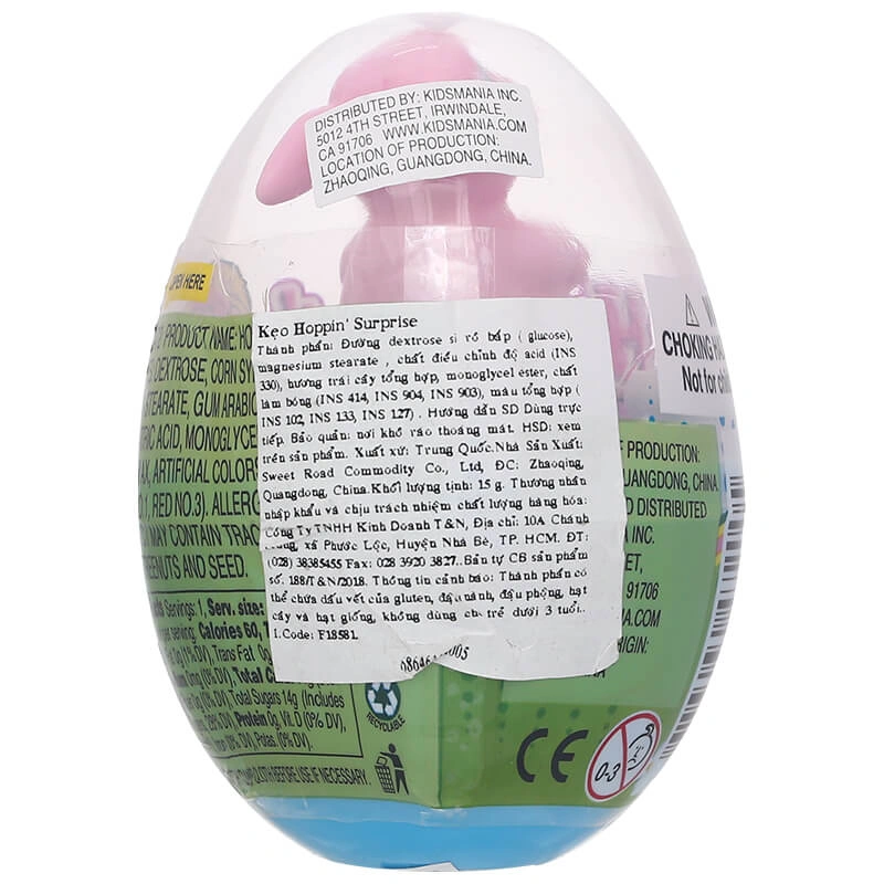 Kẹo đồ chơi trứng Kidsmania Hoppin' Surprise hương trái cây hộp 15g (từ 3 tuổi) - Màu ngẫu nhiên 6