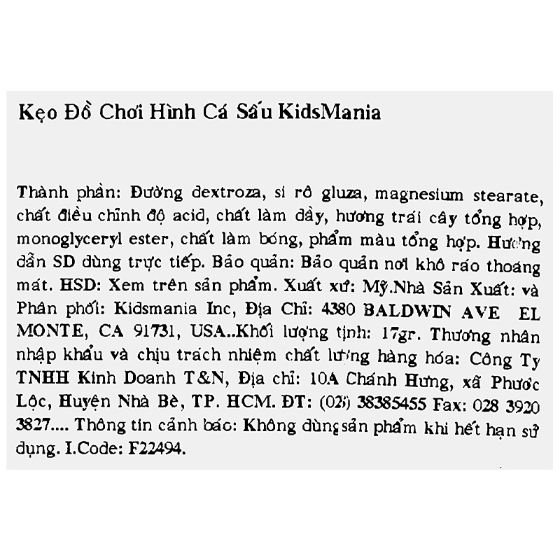 Kẹo đồ chơi hình cá sấu Kidsmania hương trái cây que 17g (từ 3 tuổi) - Màu ngẫu nhiên 10