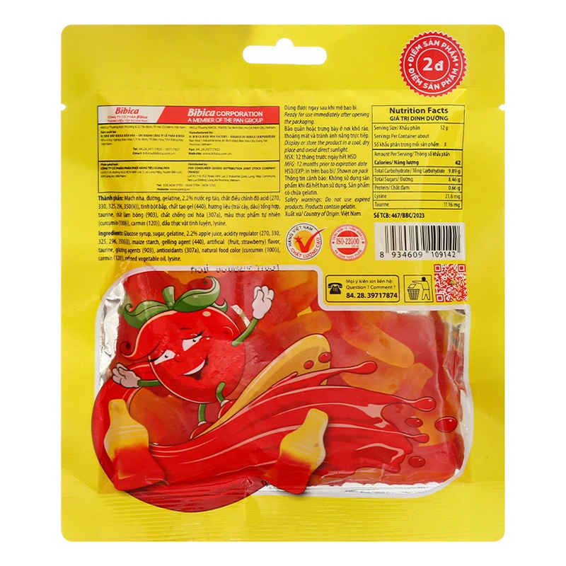 Kẹo dẻo Bibica Zoo Energy hương trái cây gói 96g (từ 6 tuổi) 2