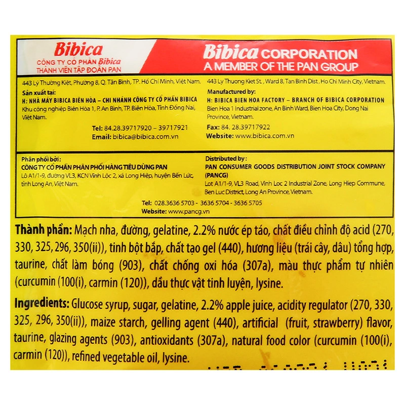Kẹo dẻo Bibica Zoo Energy hương trái cây gói 96g (từ 6 tuổi) 5