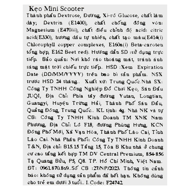 Kẹo đồ chơi xe tay ga scooter Shantou Juqi hương dâu hộp 4g (từ 3 tuổi) - Màu ngẫu nhiên 9