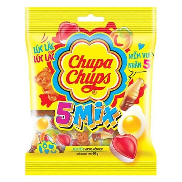 Kẹo dẻo Chupa Chups 5 Mix hương hỗn hợp gói 90g (từ 3 tuổi) 1