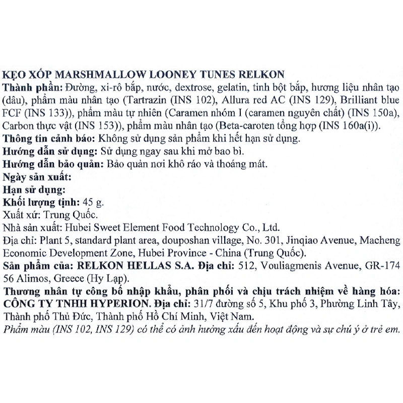 Kẹo xốp marshmallow Relkon Hello Kitty hương dâu que 45g (từ 3 tuổi) - Giao mẫu ngẫu nhiên 7