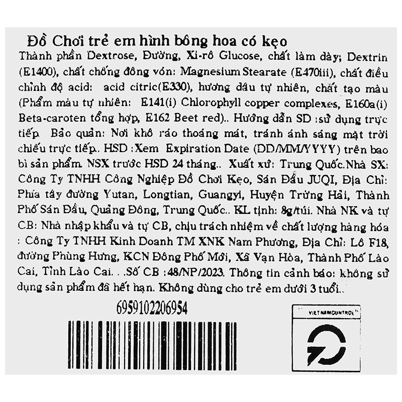 Kẹo đồ chơi bông hoa Shantou Juqi hương dâu hộp 8g (từ 3 tuổi) - Màu ngẫu nhiên 10