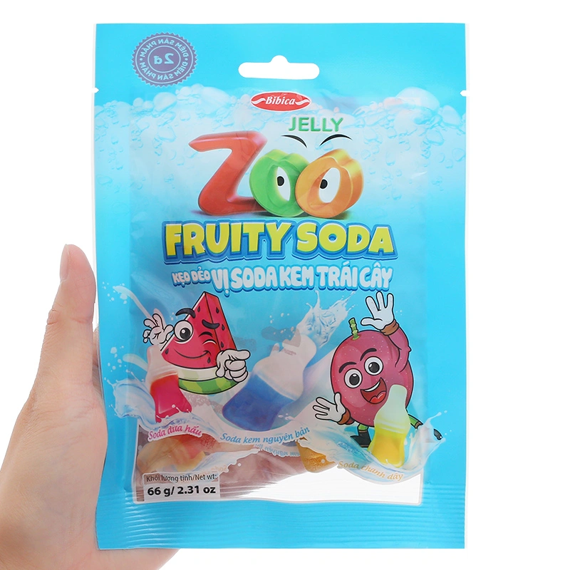 Kẹo dẻo Bibica Zoo hương soda kem trái cây gói 66g (từ 3 tuổi) 3