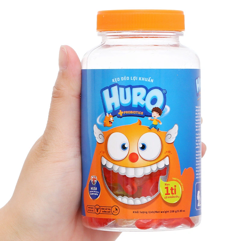 Kẹo dẻo lợi khuẩn Huro hương trái cây hũ 168g (từ 3 tuổi) 4