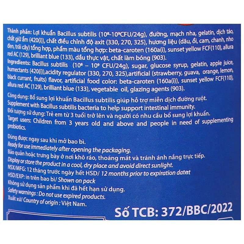 Kẹo dẻo lợi khuẩn Huro hương trái cây hũ 168g (từ 3 tuổi) 6