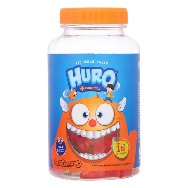 Kẹo dẻo lợi khuẩn Huro hương trái cây hũ 168g (từ 3 tuổi) 1