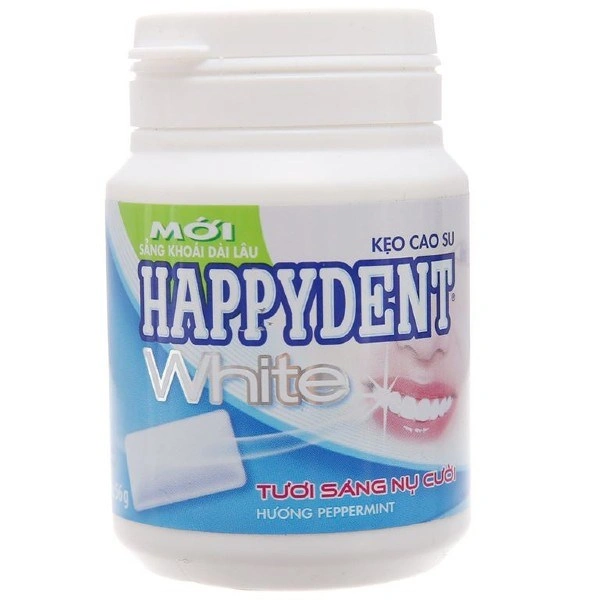 Kẹo singum Happydent White hương bạc hà hũ 56g (từ 3 tuổi) 1