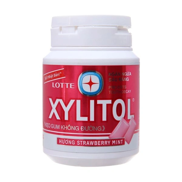 Kẹo singum Lotte Xylitol hương bạc hà, dâu hũ 58g (từ 4 tuổi) 1