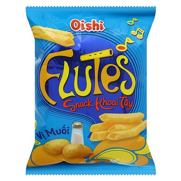 Snack khoai tây Oishi Flutes vị muối gói 35g (từ 3 tuổi) 1