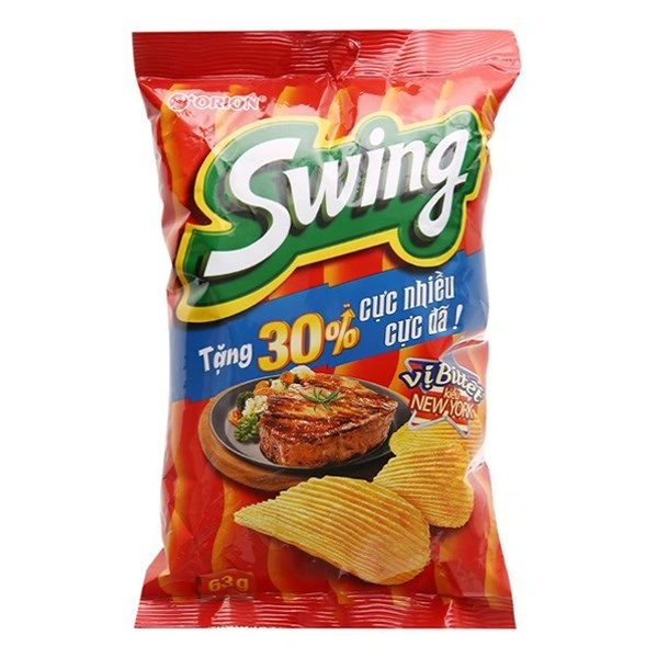 Snack khoai tây vị bít tết kiểu New York Swing 63g (từ 1 tuổi) 1
