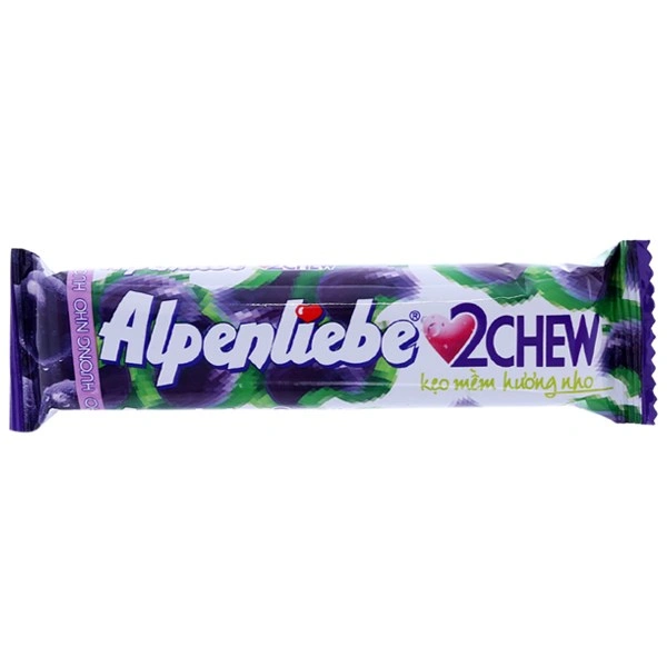 Kẹo mềm Alpenliebe 2Chew hương nho thanh 24.5g (từ 3 tuổi) 1