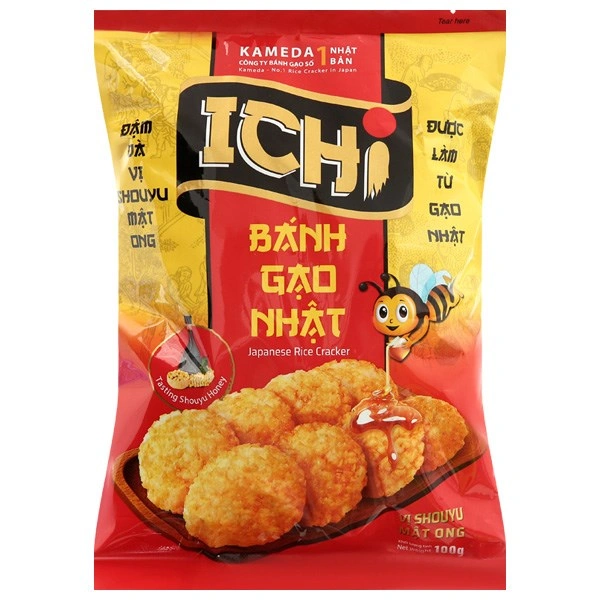Bánh gạo Nhật Ichi vị Shouyu mật ong gói 100g (từ 1 tuổi) 1