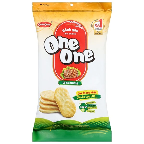 Bánh gạo One One vị bò nướng gói 150g (từ 8 tháng) 1