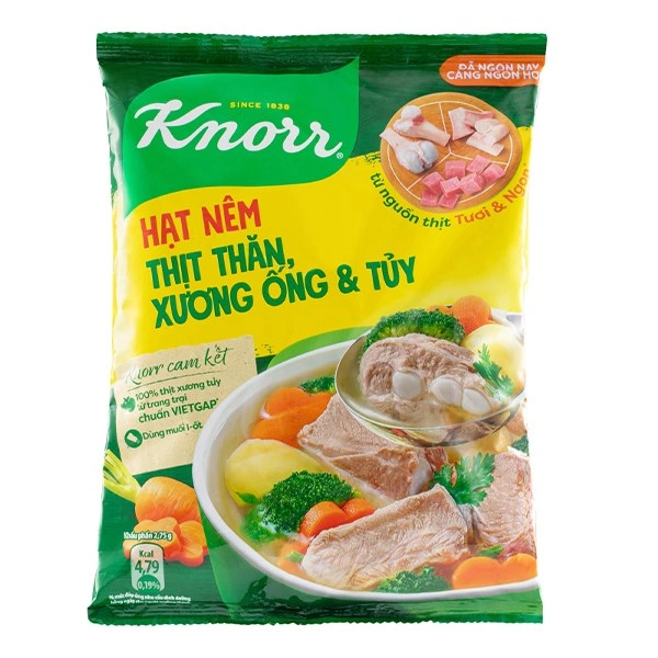 Hạt nêm Knorr thịt thăn, xương ống, tủy gói 900g 1