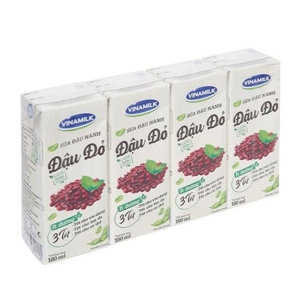 Lốc 4 hộp sữa đậu nành đậu đỏ Vinamilk 180 ml (từ 4 tuổi) 1