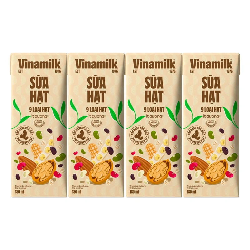Thùng 24 hộp sữa hạt Vinamilk 9 loại hạt ít đường 180 ml (từ 4 tuổi) 11