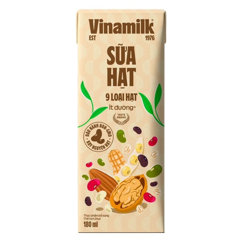 Thùng 24 hộp sữa hạt Vinamilk 9 loại hạt ít đường 180 ml (từ 4 tuổi) 13