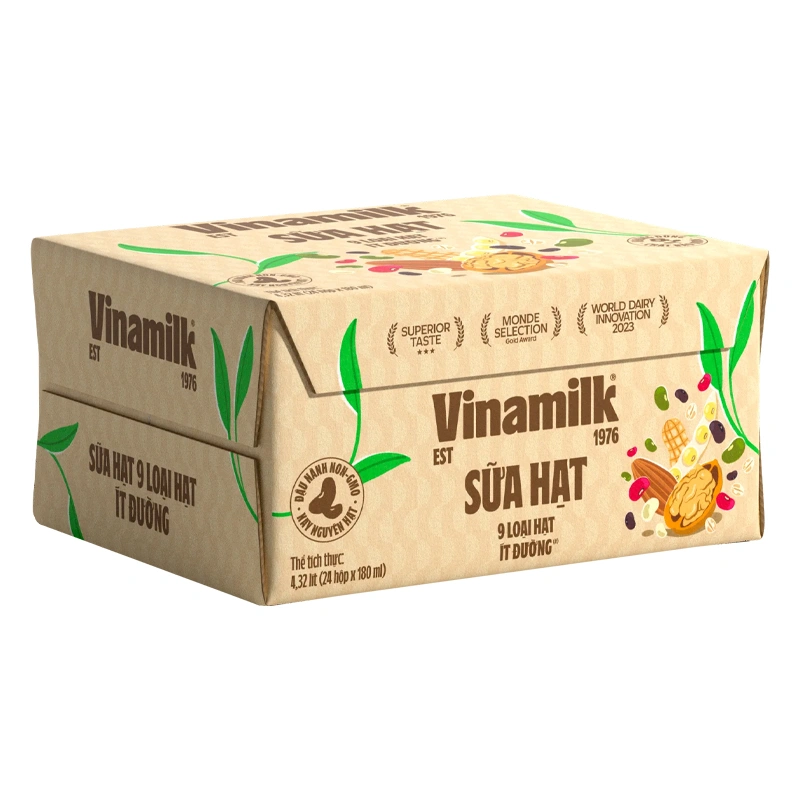 Thùng 24 hộp sữa hạt Vinamilk 9 loại hạt ít đường 180 ml (từ 4 tuổi) 2