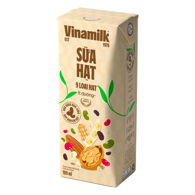 Thùng 24 hộp sữa hạt Vinamilk 9 loại hạt ít đường 180 ml (từ 4 tuổi) 6