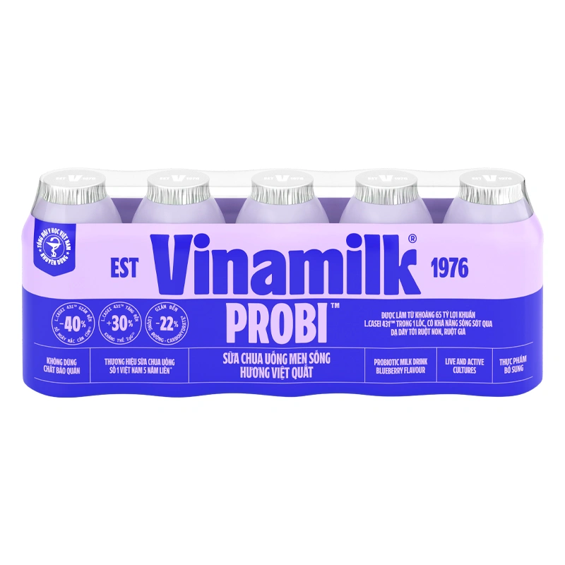 Lốc 5 chai sữa chua uống men sống Vinamilk Probi vị việt quất 65 ml (từ 1 tuổi) 2