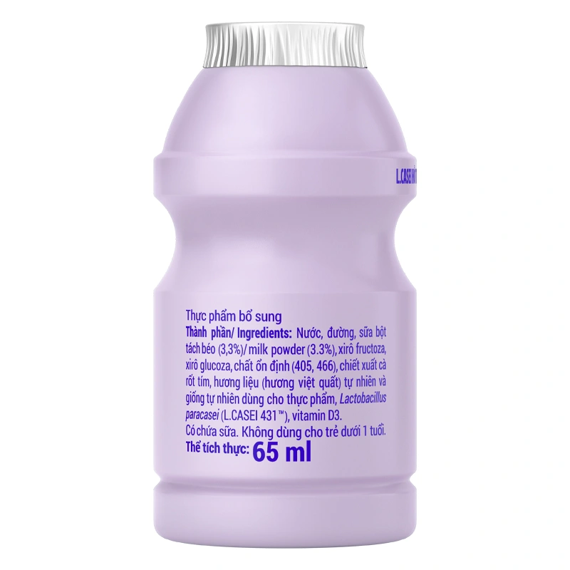 Lốc 5 chai sữa chua uống men sống Vinamilk Probi vị việt quất 65 ml (từ 1 tuổi) 5