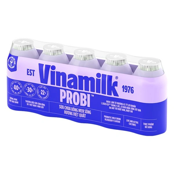 Lốc 5 chai sữa chua uống men sống Vinamilk Probi vị việt quất 65 ml (từ 1 tuổi) 1
