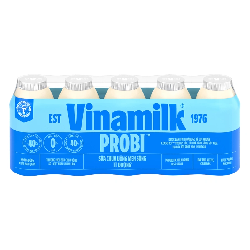 Lốc 5 chai sữa chua uống men sống ít đường Vinamilk Probi 65 ml (từ 1 tuổi) 2