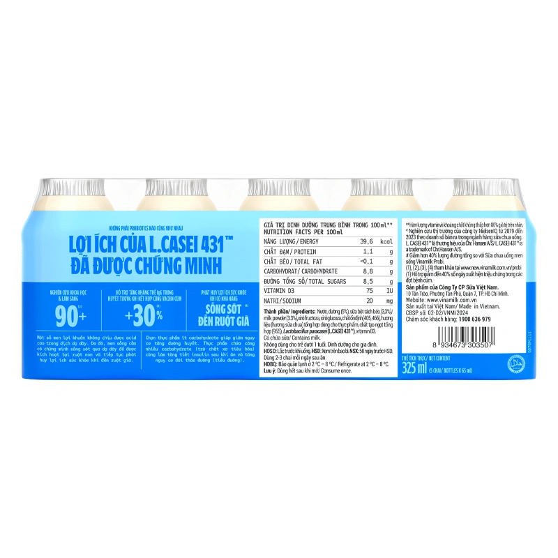 Lốc 5 chai sữa chua uống men sống ít đường Vinamilk Probi 65 ml (từ 1 tuổi) 3