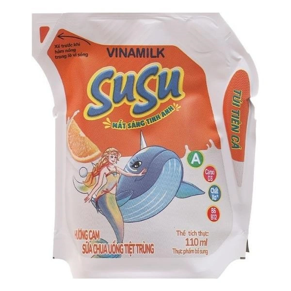 Sữa chua uống tiệt trùng Vinamilk SuSu vị cam 110 ml (từ 1 tuổi) 1