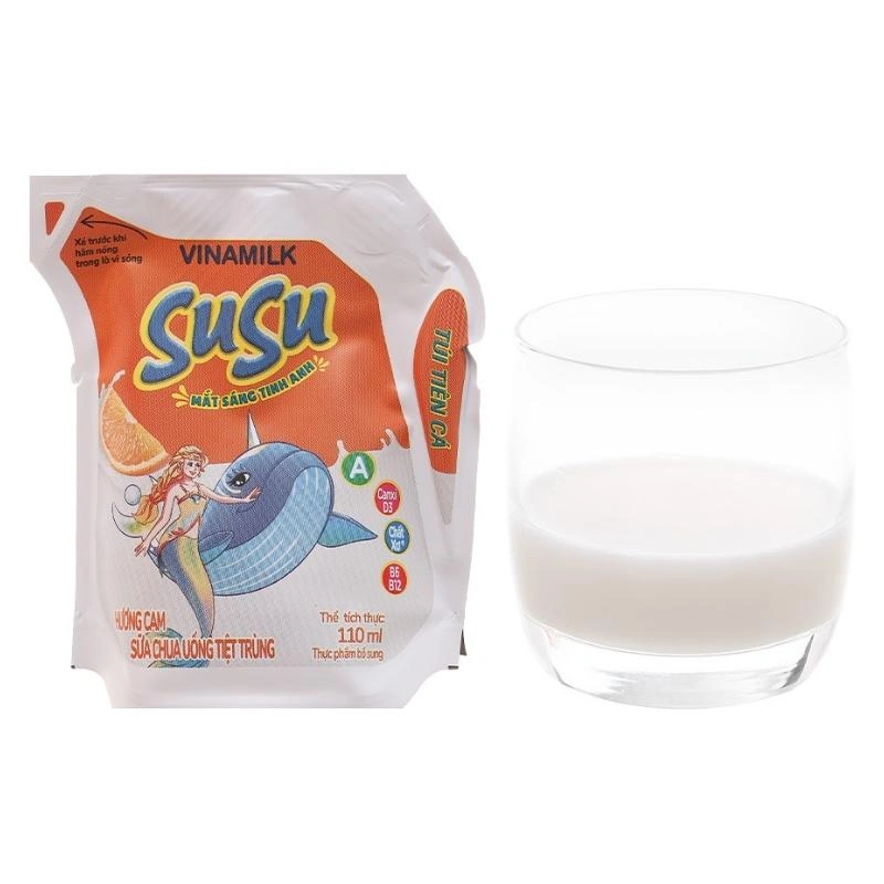 Thùng 24 túi sữa chua uống tiệt trùng Vinamilk SuSu vị cam 110 ml (từ 1 tuổi) 6