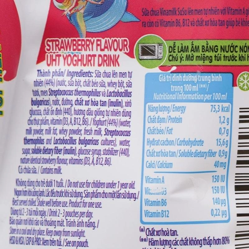 Thùng 24 túi sữa chua uống tiệt trùng Vinamilk SuSu vị dâu 110 ml (từ 1 tuổi) 13