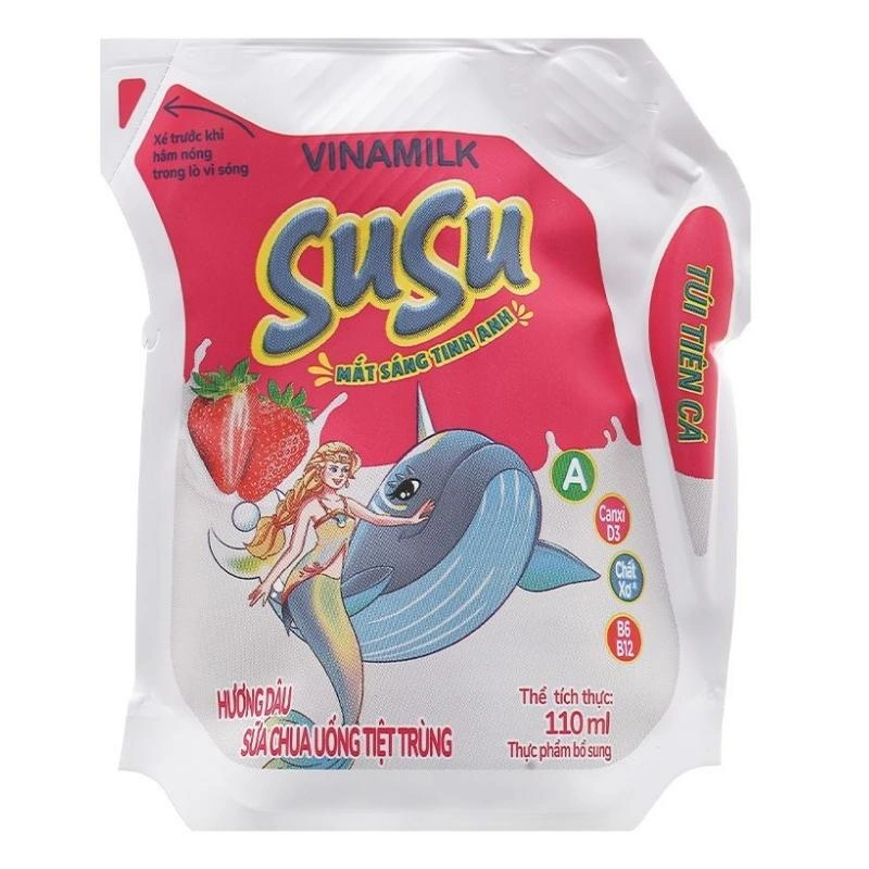 Thùng 24 túi sữa chua uống tiệt trùng Vinamilk SuSu vị dâu 110 ml (từ 1 tuổi) 3