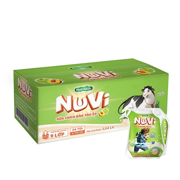 Sữa chua uống tiệt trùng Nutifood NuVi Power vị đào táo 110 ml (từ 1 tuổi) 3