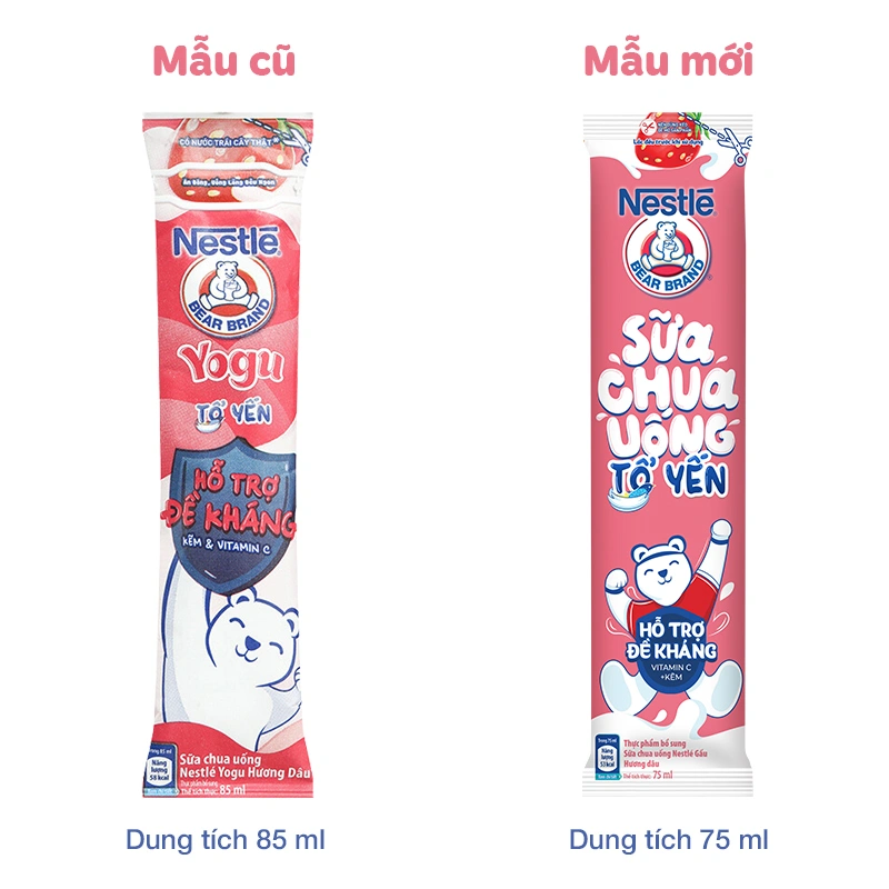 Thùng 28 gói sữa chua uống tổ yến Nestlé Yogu vị dâu 75 ml (từ 1 tuổi) 3