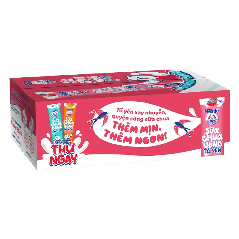 Thùng 28 gói sữa chua uống tổ yến Nestlé Yogu vị dâu 75 ml (từ 1 tuổi) 4
